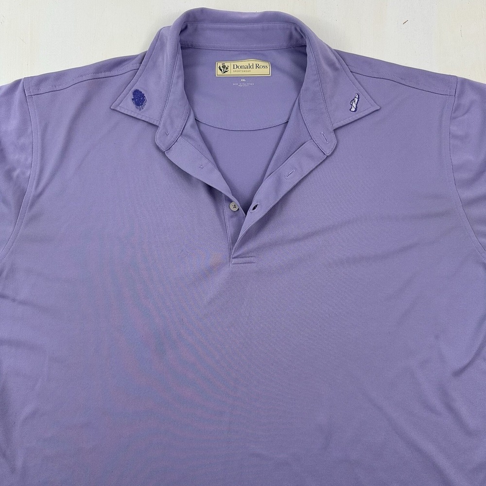 Donald Ross Mens XXL Sportswear‎ Polo Shirt Golf Performance Purple Embroidered
